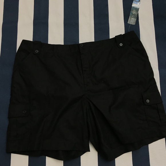 Lauren Ralph Lauren Cargo Shorts Black Plus Size - Picture 2 of 8